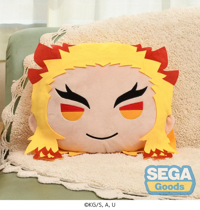 Sega Interactive Charamaru Demon Slayer: Kimetsu No Yaiba Kyojuro Rengoku Premium Interior Cushion