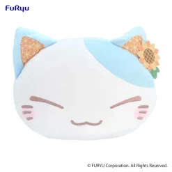 Furyu Nemuneko Cat Pastel Light Blue Big Plush Toy