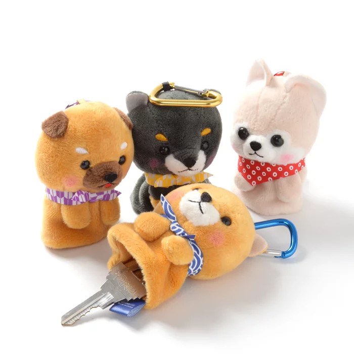 Amuse Mameshiba San Kyodai Dog Reel Key Cover Collection